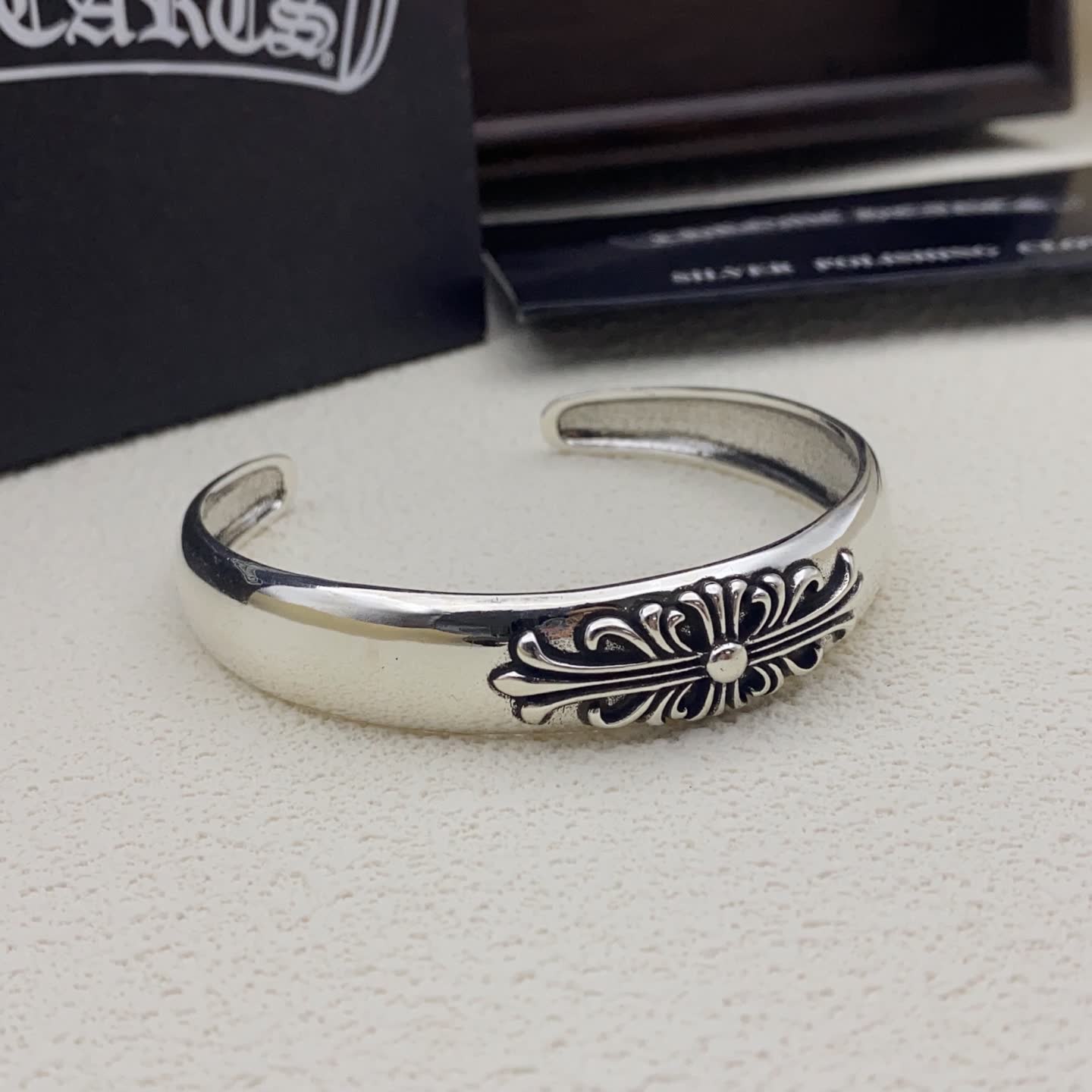 Chrome Hearts Carus Sterling Silver Cuff Bracelet Chrome Hearts Carus Sterling Silver Cuff Bracelet